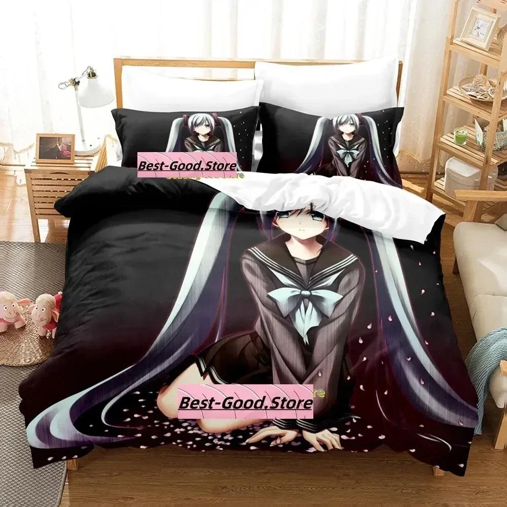 Anime Vocaloid Bedding Set Printed Bed Set With Pillowcase Bed Duvet Cover Soft Single Double Queen Super King Size Bedroom