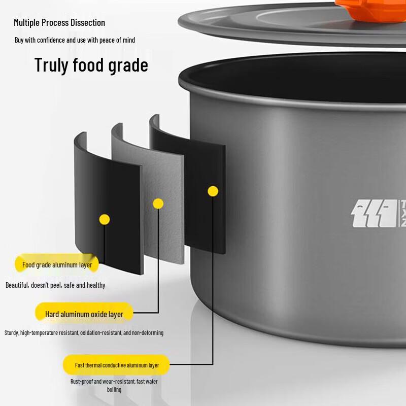 Explorer Outdoor Camping Cookware Set with Kettle