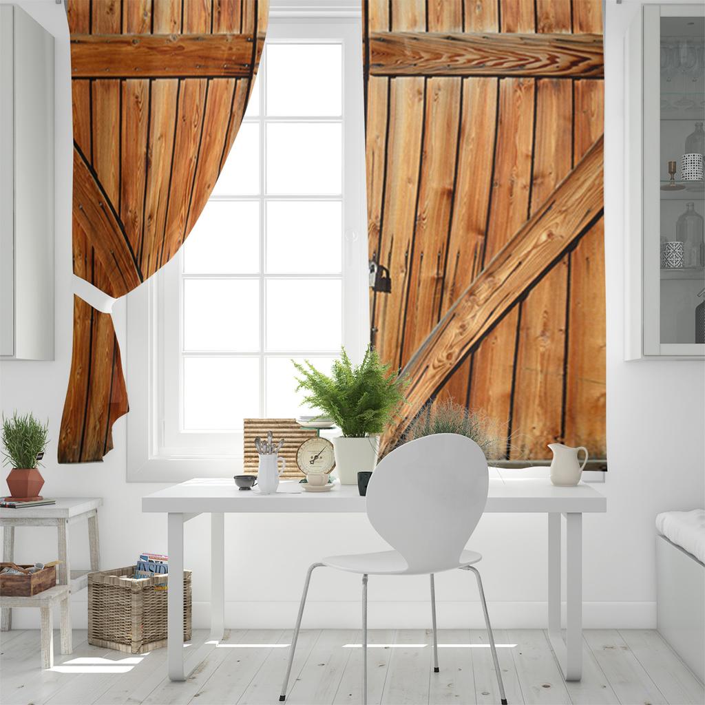 Barn Gate Retro Decoration Home Curtains Household Goods Living Room Bedroom Curtain