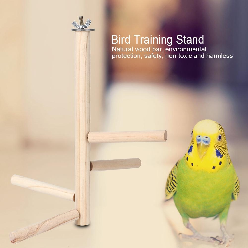 Wooden Bird Cage Stand Parrot Perch Training Stands or Parakeets Lovebirds Cockatiels Resting Rack
