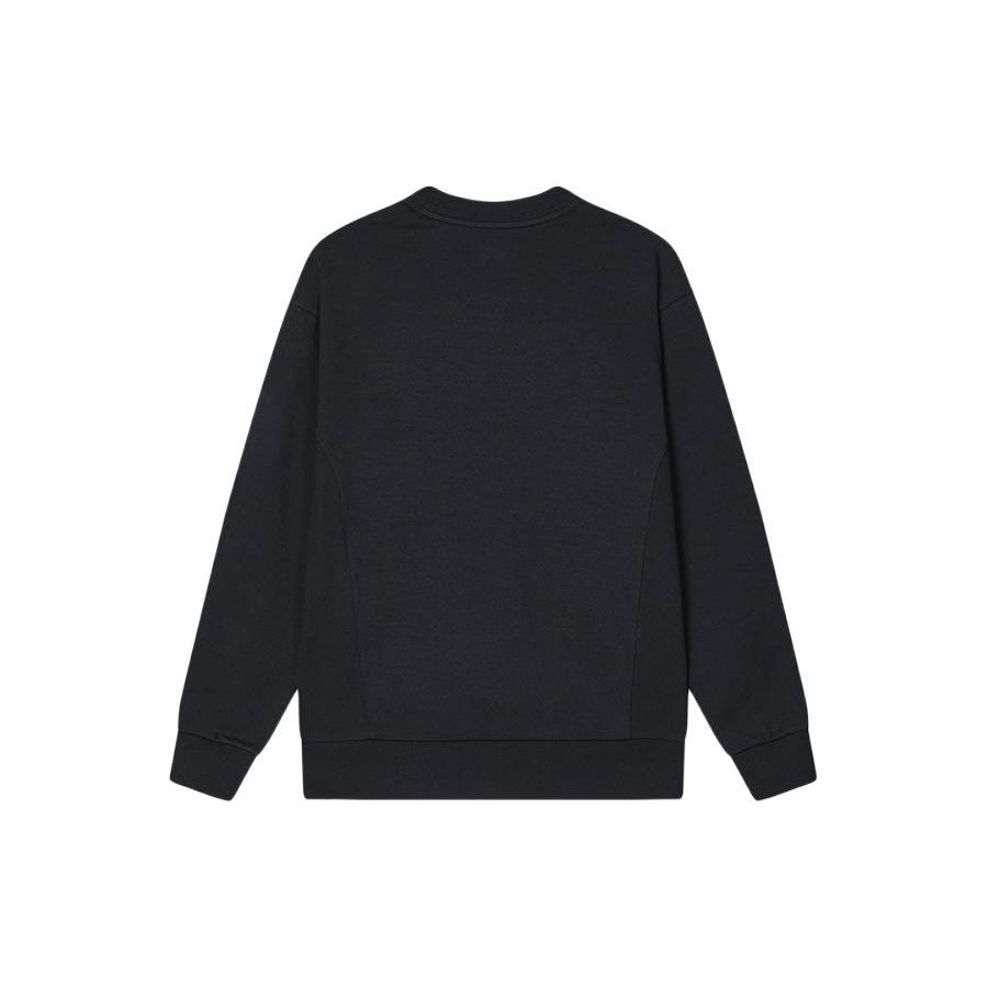 FILA Printed Letter Crew Neck American Vintage Loose Sweatshirt Men Sweatshirt Black F11M349202F-BK