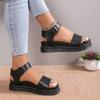 New Large-sized Solid-colored Thick-soled Sandals