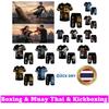 Löwe Muay Thai Kickboxen Trainingsshirt Shorts Set Druck Schnelltrocknend Kampfsport Boxer Unisex Herren Damen Kind Kampf Fitness Sport Fitnessstudio Training