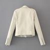 Lapel Long Sleeves Zipper Pocket Women Jacket Fall Winter Solid Color Faux