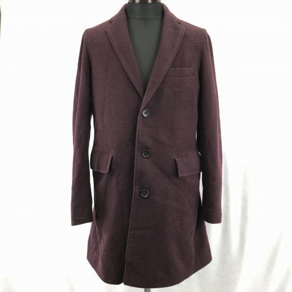 

Beams Wool Chester Coat / Men s M / Purple / 3 Button / Inner Pocket / Center Vent / Fully Lined
