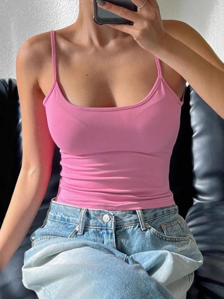 2026 European Women's Solid Color Backless Camisole