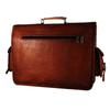 Vintage Briefcase Goat Leather Messenger Real Satchel Bag Brown Genuine Laptop