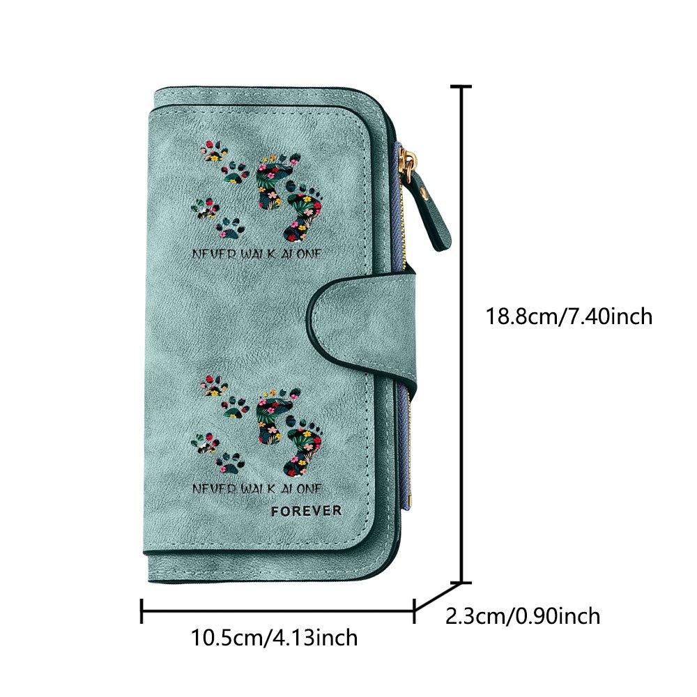 Fashionable Long Wallet with Eye Catching Footprints and Paw Prints Print Design Multifunctional Portable and Convenient Coin Purse with Ample