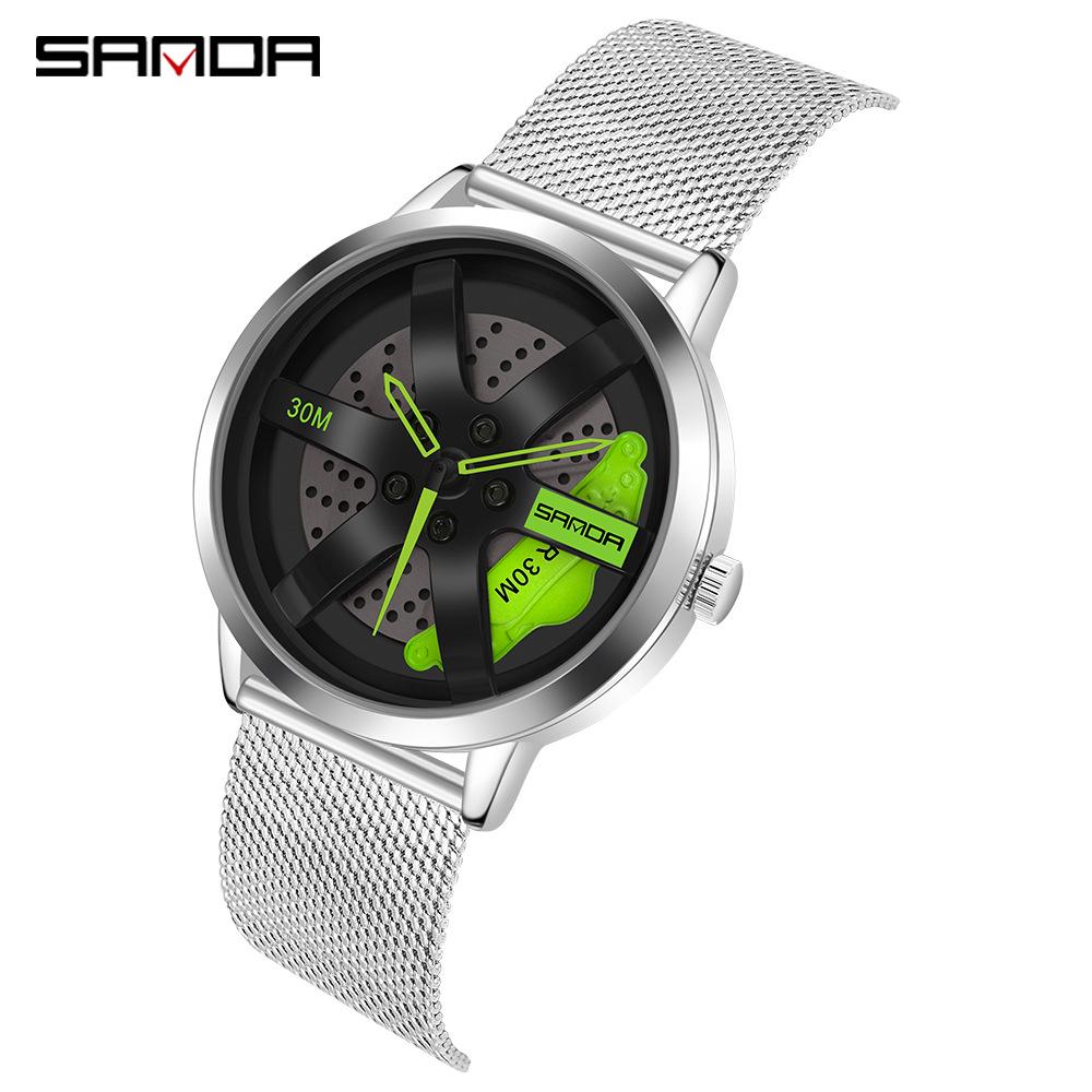 Sanda Meilleure Vente 1088 Montre pour Adolescent: Personnalisé, Cadran Rotatif 3D, Tendance, Quartz Étanche.