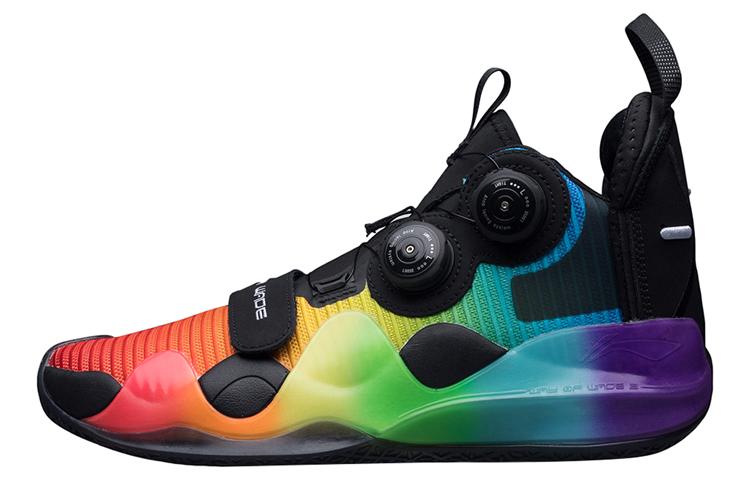 Li Ning WOW 8 Way Of Wade 8 Slip Resistant Coverage Support Rebound Mid top Basketball Shoes Men's Rainbow ABEP001-10