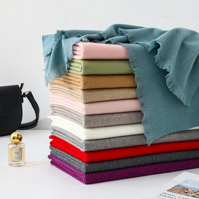 Short Beard Scarf for Women Winter High End Wool Cashmere Scarf Versatile Men's Shawl Solid Color Red Scarf