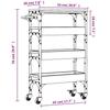 VidaXL Chariot de Cuisine, Étagère de Rangement, Chariot de Service avec Roulettes, Organisateur de Maison, Noir Bois 842351