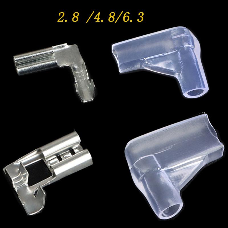 200Pcs Copper Female and Male Crimp Terminal Connectors Aautomotive Speaker Cable Flag Connector 2.8/ 4.8/ 6.3mm With Sheathing