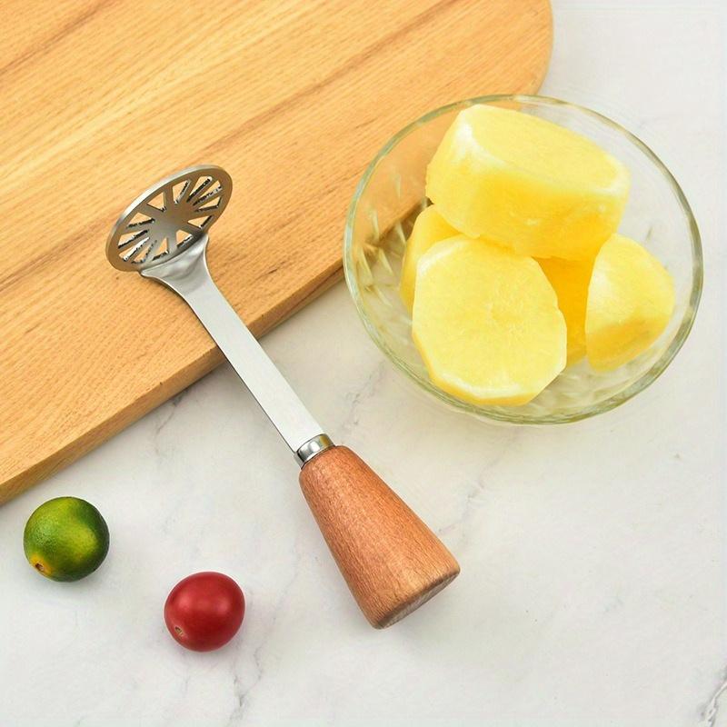 1PC Holzgriff Kartoffelpüree Presse Haushalt Babynahrung Masher Manuelle Püree Werkzeug