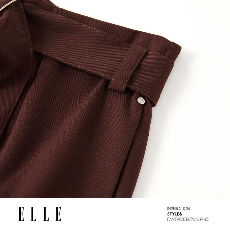 ELLE Women's High-Waist Lamb Wool Wide-Leg Pants