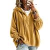 Women's Velvet Hooded Sweatshirt with , Casual Long Sleeve Pullover in