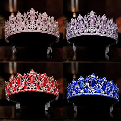 Ny Kristallkrona Tiara Brudhåraccessoarer High-end Krona Födelsedag Bröllop