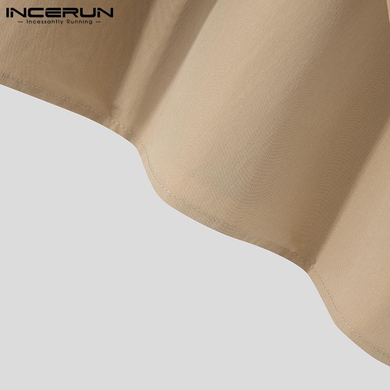 INCERUN Herren Frühling Krawatten Casual Loose Shirts Übergröße