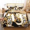 Dark Gold Theme Duvet Cover Set 3D Print Polyester Comforter Cover King Queen Twin Full Size for Men Women Kid Girls Bedding Set