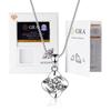 Elegant Moissanite Pendant Necklace With Thick White Gold Plating Hexagonal Crown Design Box Chain 21-50cm Adjustable Length