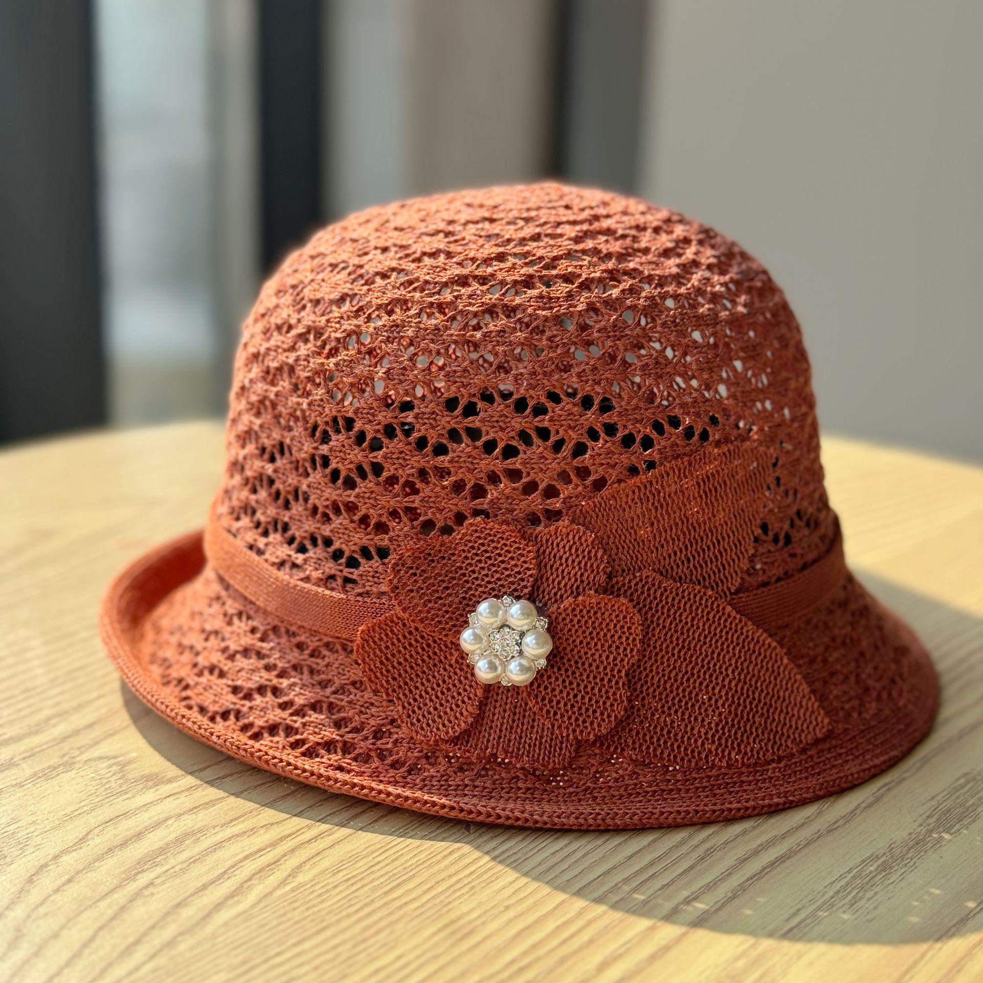 

Korean-style fashionable British floral hat for women, summer sun protection hat, French-style rolled brim sun hat, outdoor bucket hat Adult54-60Adjustable brick червоний колір