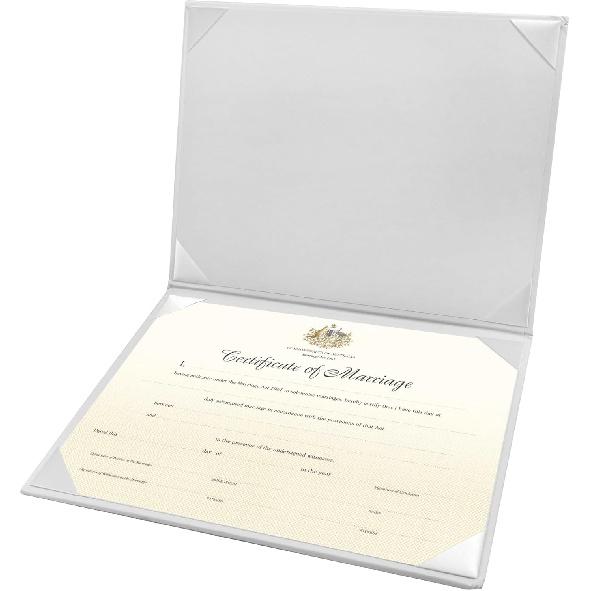 GraduationMall Certificate of Marriage 8.5"x 11" Diploma Cover Imprinted Padded Diploma Holder White