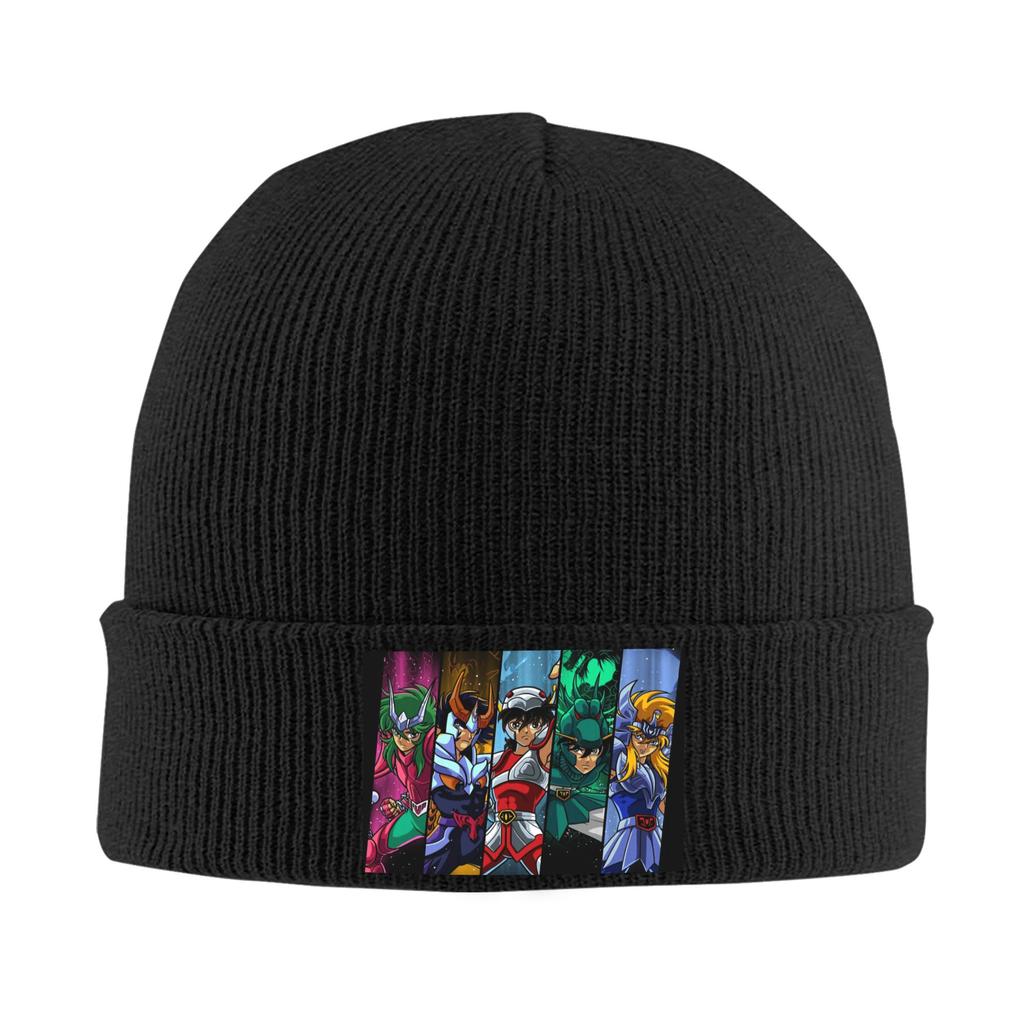 Knights of the Zodiac Knitted Hat Women's Men's Skullies Beanies Autumn Winter Hats Acrylic Crochet Cap