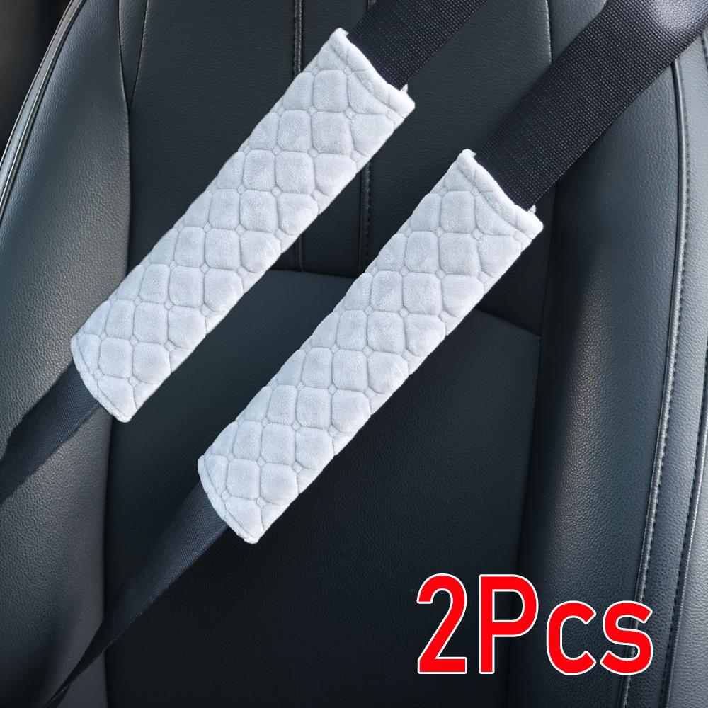 New Car Short Plush Seat Belt Shoulder Pad Cover Adjustable Soft Locator Warm Travel Bag Shoulder Pad Universal Cars Accessories