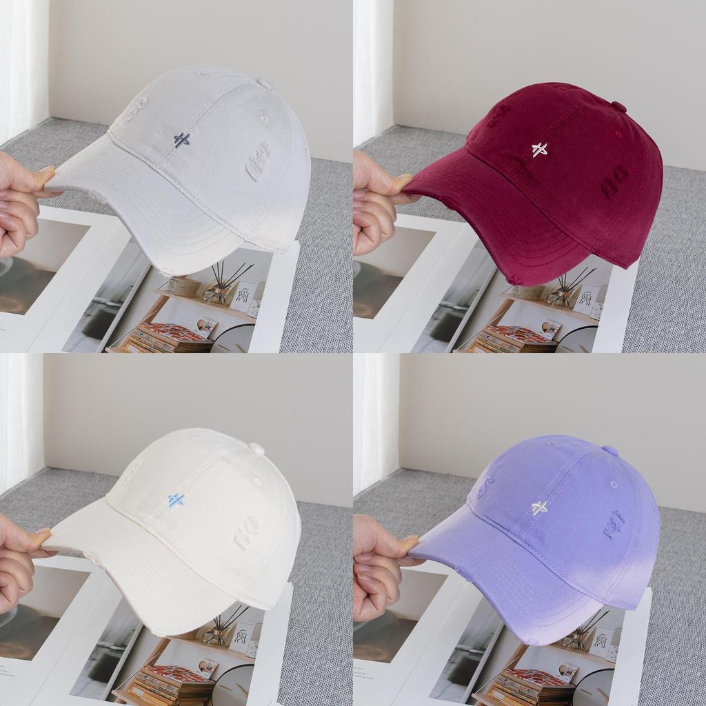 Spring Letter Embroidered Cotton Baseball Cap With Sun Protection For Casual Wear