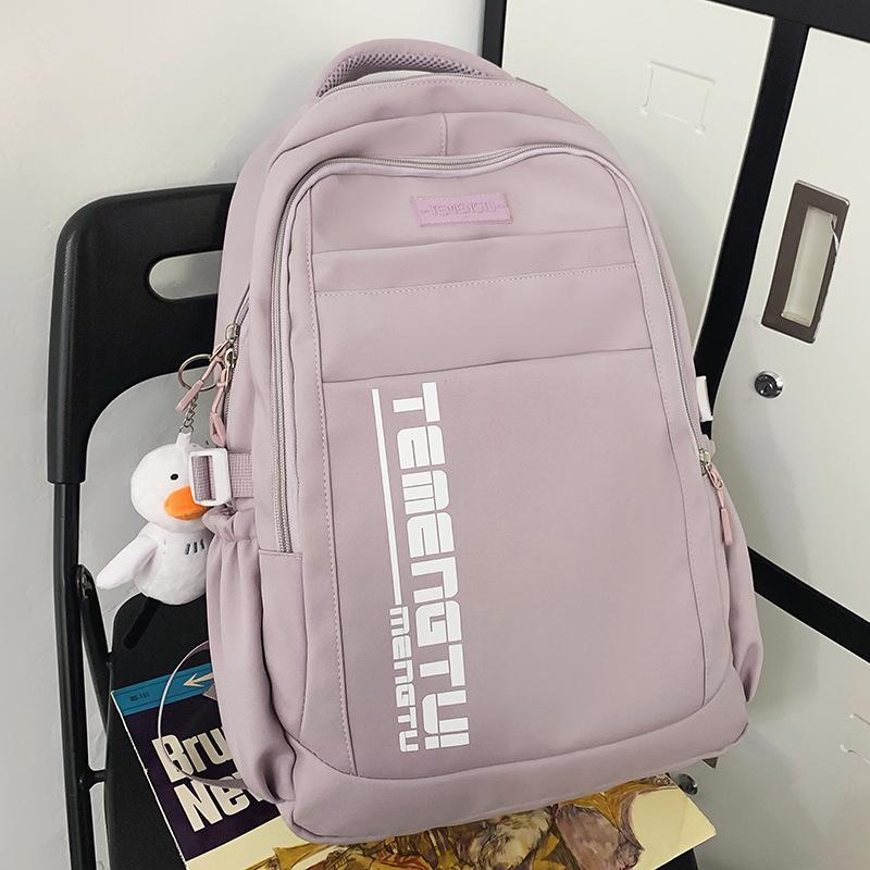 School Bag Junior High School Girls Burgundy Backpack Men College Students Middle School Students High Quality