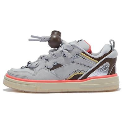 Li Ning Wave Skateboard Shoes Men's Low Top Pottery Clay Brown AECT053-2
