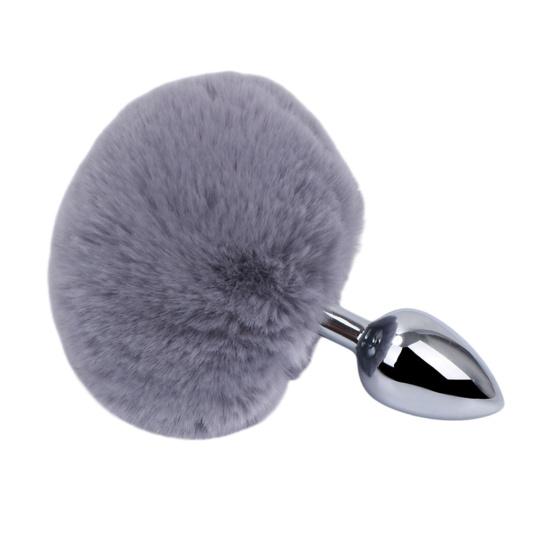 Metal Anal Plugs with Faux Fur Stainless Steel Butt Plugs for Prostate/G-Spot Stimulation Weighted Ergonomic Design Body-Safe Discreet Adult Toy