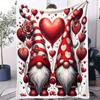 Fantasy-Wichtel Flanelldecke Weihnachten Ostern Herz-Wichtel Design Gemütliche Decke für Schlafzimmer Sofa Kinder Paare Familie Freunde Geschenk