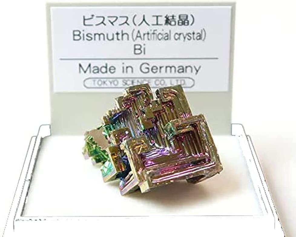 SCIENCE Mineral Specimen Bi blue lead Bismuth Made in L "Bismuth (artificial crystal) Germany" Size (45mm-/approx. 61-75g)