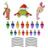 Reflective Christmas Sticker Set with Light Bulb Design for Car and Fridge Holiday Decor