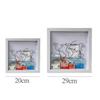 2PCS Adventure Archive Boxes Map Box Photo Frame Hanging Travelling Memorial Box Ticket Stamp Shadow Box Photo Frame Memory Box