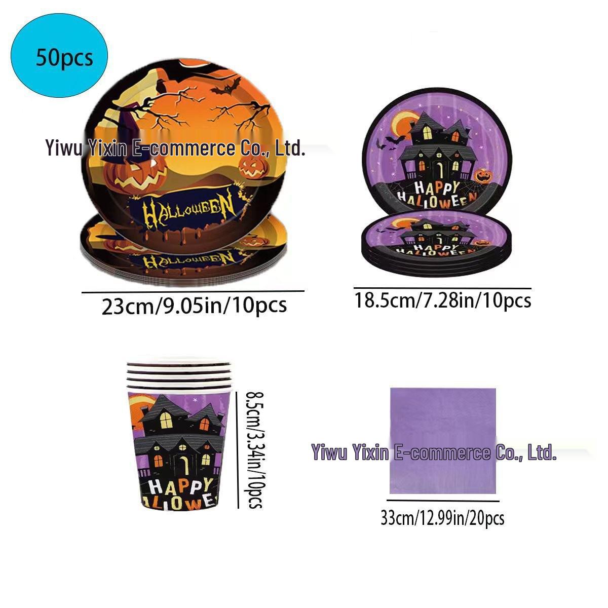 

Creative Bloody Handprint Halloween Party Tableware Set: Disposable Horror-Themed Cups and Plates, In Stock.