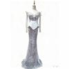 European and American Sexy Tube Top Slim Fit Long Sleeve Banquet Party Evening Dress Dress Long Dress