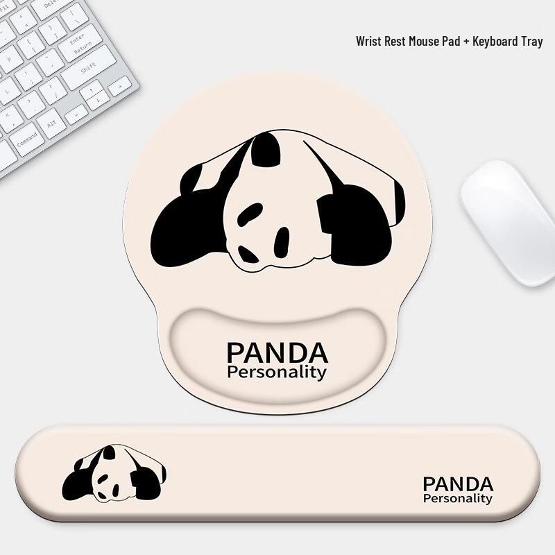 Fumaide Panda Ergonomic Wrist Rest Mouse Pad and Keyboard Support Set
