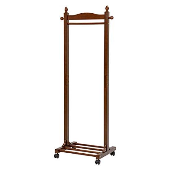 

Hagihara Hanger Coat Coat with Casters Storage Capacity and Ease of Clothing Natural Width Rack, Rack, Hanger, [Combines Use] Storage, Wood, Wooden,