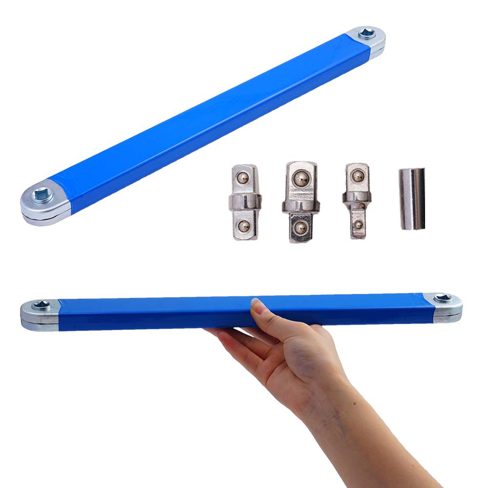 Impact Ready Offset Extension Wrench, Tight Reach Extension Wrench Set, With 1/2", 1/4" And 3/8" Square Drive Adapters