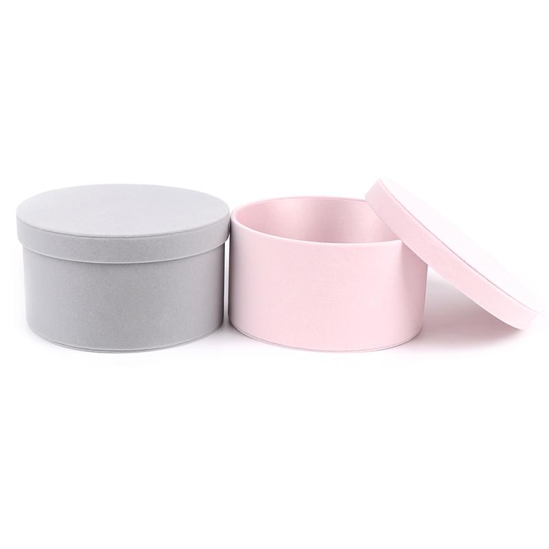 1Pc Round Flannelette Flower Boxes Florist Gift Party Packaging Box Decoration