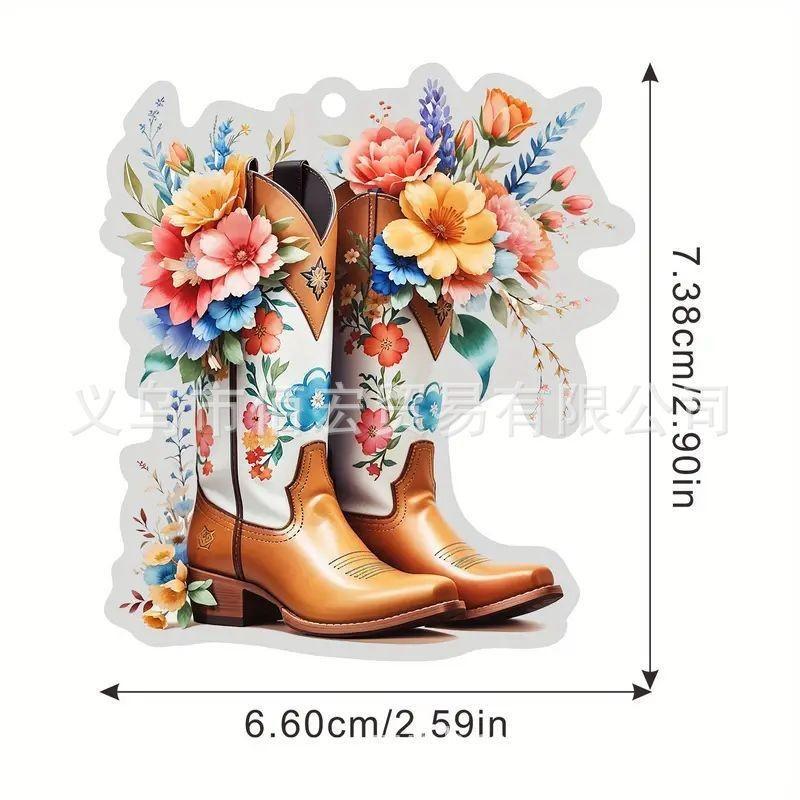 

Очаровательное цветочное украшение для подвешивания в машину в стиле Дикого Запада, идеально подходящее для домашних акцентов в ковбойском стиле 7