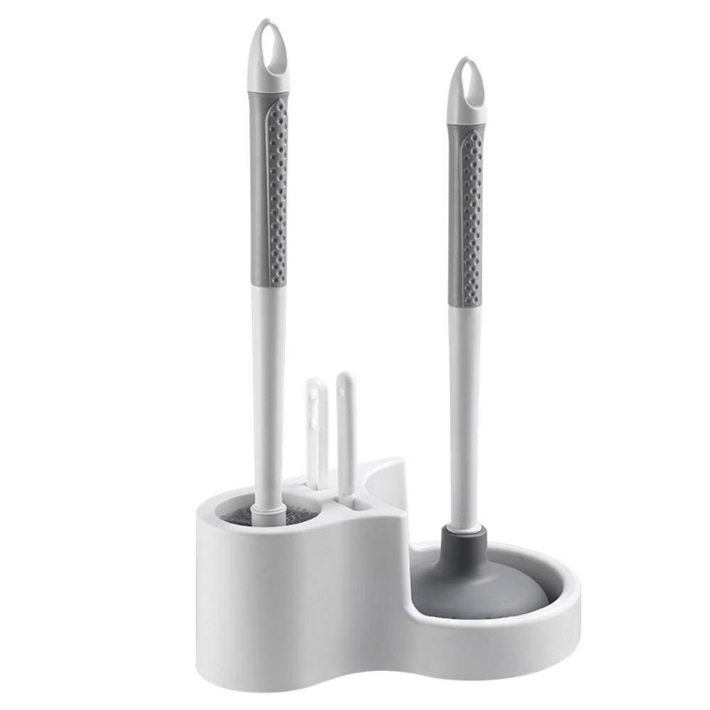 

Wall Mounted Toilet Brush Holder Long Handle Toilet Cleaning Brush Bathroom Maintenance белый