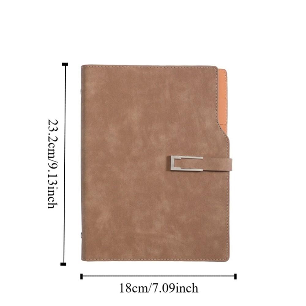 with Card Holder A5 Notebook Retro Meeting Minutes Book Fashion Loose Leaf Notebook  Students
