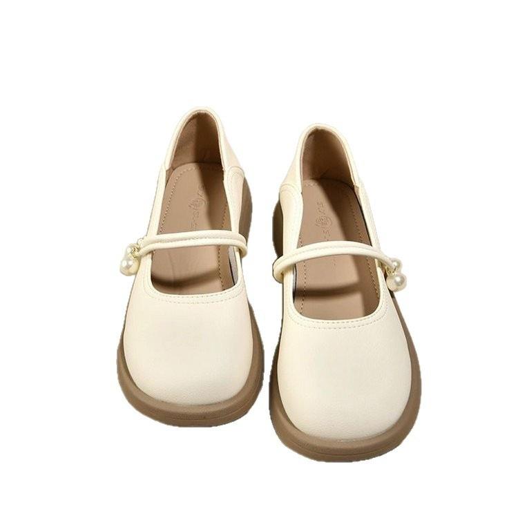 Mary Jane Shoes Flat Single Shoes Women's Summer 2025 New One-pedal Women's Shoes with Skirts, Evening Breeze Gentle Small Leather Shoes