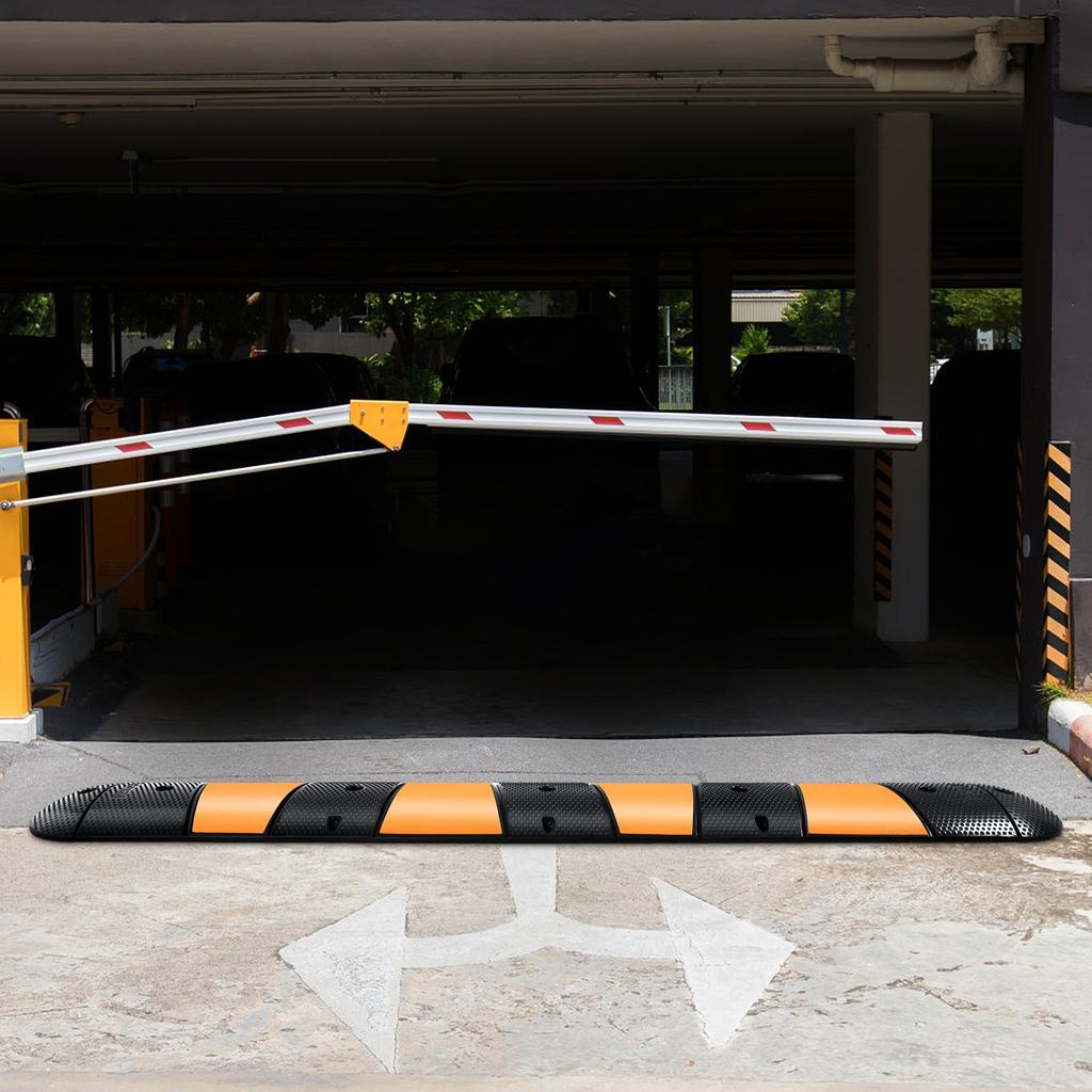 VEVOR Rubber Traffic Calming Device, Single Unit with Dual Channels, 72" Length Modular Design Supports Up To 22000 LBS