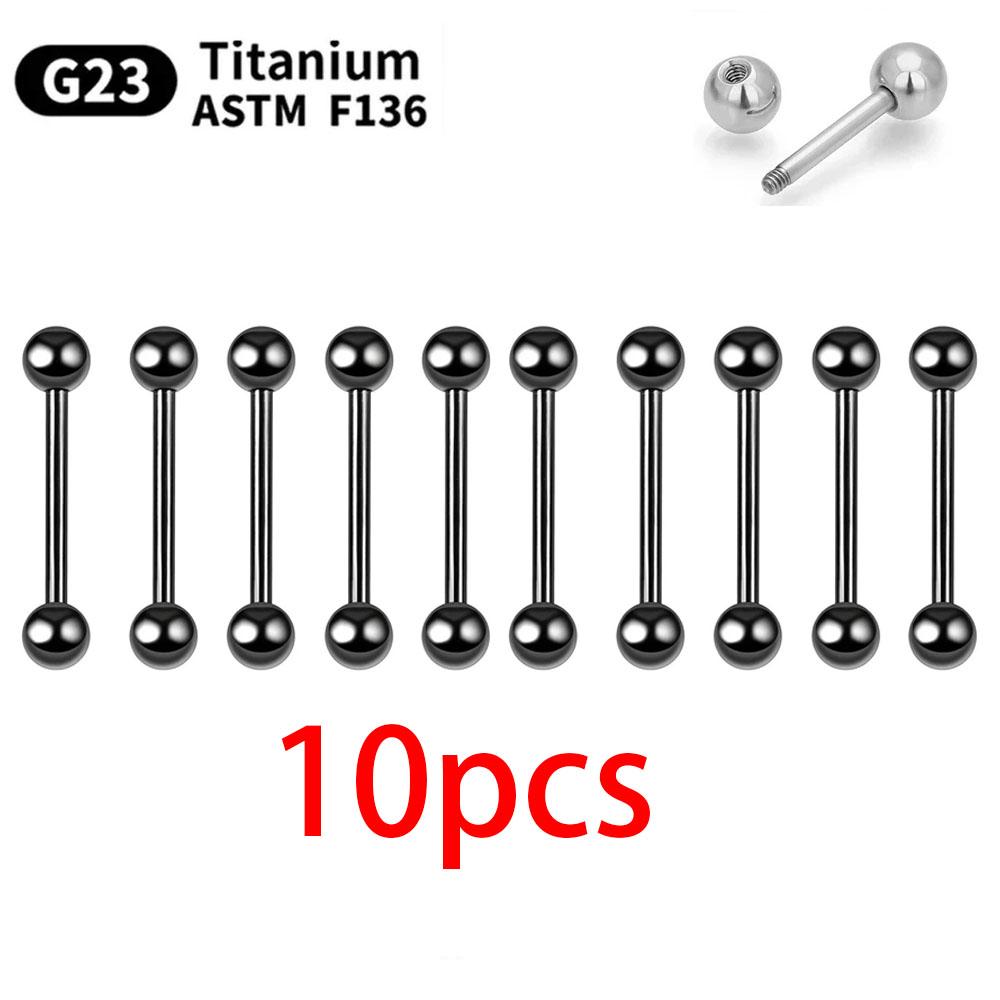 1/10pcs External Internal thread Piercing Jewelry G23 Titanium 14G 16G Long Industrial Barbell Ring Tongue Sexy Barbell