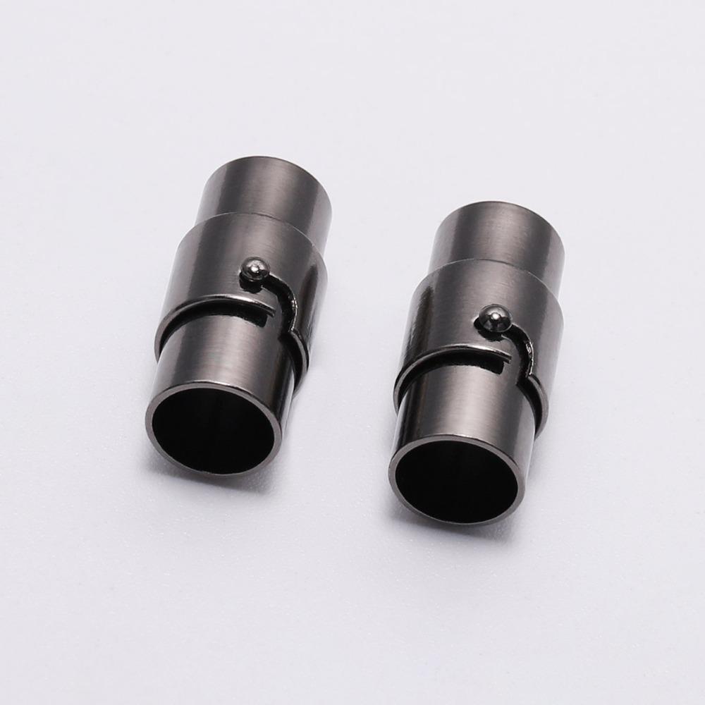 10pcs/lot 3 4 5 6 8 10mm Strong Magnetic Clasps With Locking Mechanism Leather Cord End Cap Connectors For DIY Jewelry Making