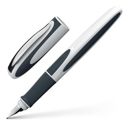 Schneider Caneta Ray M Fountain Média Preta RYFP168249M, Pena, Tinta, Branco/Cinza,